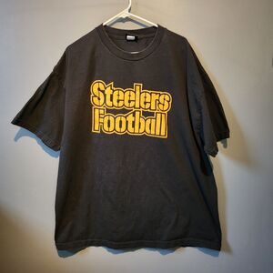 Vintage Reebok Steelers Football Black Tshirt Men's XL